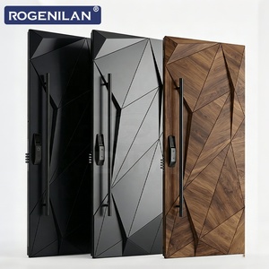 Soundproof Exterior Aluminum Door 3D Carved Security Door