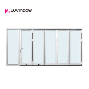 Space Saving Aluminum Folding Door Multi-Panel Tempered Glass