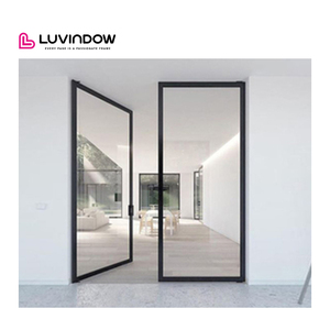 Aluminum Alloy Accents Frosted Glass Privacy Panels Vintage Doors