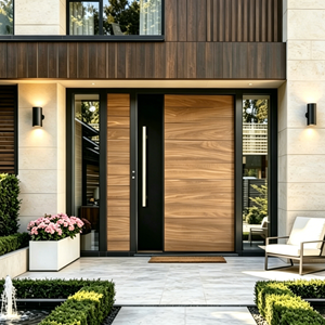 High Quality Modern Villa Entrance Front Entry Doors Aluminum Alloy Wood Double Glazed Glass