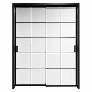 Black Aluminum Crittall Style Sliding Glass Door 2x5 Grid