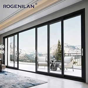 Commercial Heavy Duty Sliding Door Balcony Patio Aluminum Double Glass