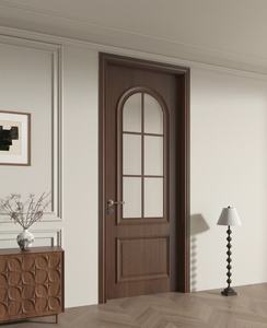 Italian Modern Minimalist Narrow Frame Solid Wood Aluminum Clad Soundproof Interior Door