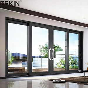 ZEKIN Aluminum Casement Door Double AS2047 Certified Glazed Glass