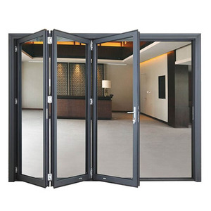 New Style Outdoor Aluminium Double-layered Glass Bi Fold Patio Doors Soundproof Folding Glass Doors