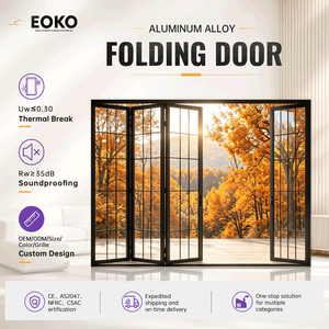 EOKO 8 Panel Wide Span Aluminum Bi-Fold Door For Restaurant Storefront Commercial