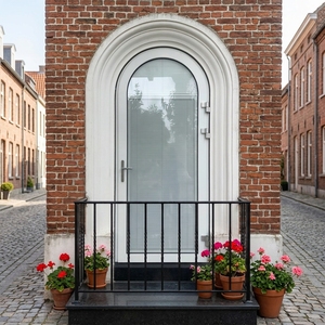High End Custom Modern Exterior Arch Double Aluminum Anti-theft Door Double Tempered Glass