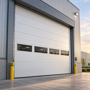 Windproof Heavy Duty Aluminum Alloy Lift Gate Overhead Vertical Industrial Sectional Door