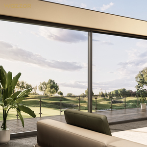 Heavy Duty Double Tempered Glass Noiseless Sliding Door