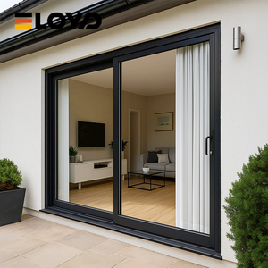 Modern Aluminum Alloy Glass Patio Sliding Door Waterproof Heat Insulation