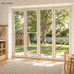 LANGE French Bifold Patio Door Certified Ultra-narrow Bezel Aluminum Alloy