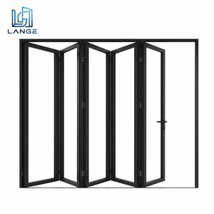 LANGE Customizable Modern Aluminum Bifold Doors Full View Folding Glass Doors Windproof Energy Efficient For Villa Residential