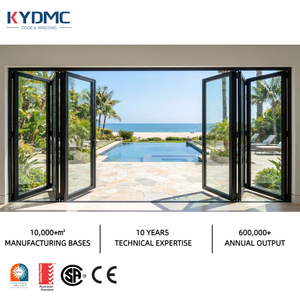 Hurricane Proof Luxury Tempered Double Glass Sliding Aluminum Bifold Exterior Doors