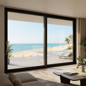 DERCHI Modern Narrow Slim Frame Sliding Aluminum Door