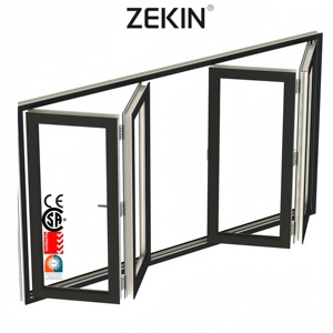 Customized Hurricane Proof NFRC Aluminum Patio/balcony Bi-fold Doors