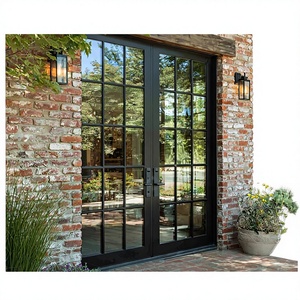Sunnysky French Style Exterior Entry Double Tempered Glass Window Door
